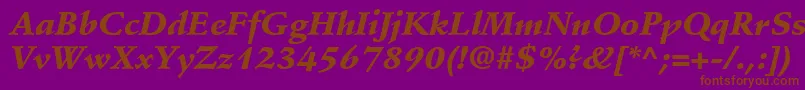 fuente StempelSchneidlerLtBlackItalic – Fuentes Marrones Sobre Fondo Morado