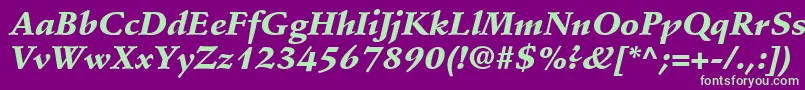 StempelSchneidlerLtBlackItalic-fontti – vihreät fontit violetilla taustalla