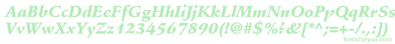 Fonte StempelSchneidlerLtBlackItalic – fontes verdes em um fundo branco