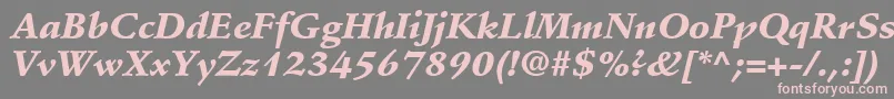 Шрифт StempelSchneidlerLtBlackItalic – розовые шрифты на сером фоне