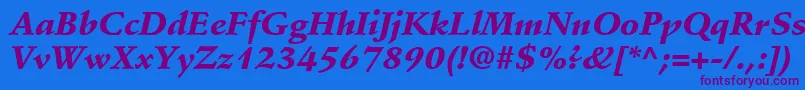 StempelSchneidlerLtBlackItalic Font – Purple Fonts on Blue Background