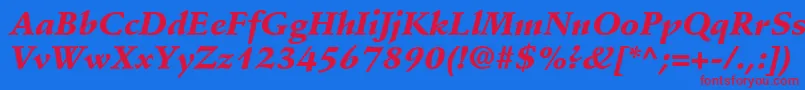 StempelSchneidlerLtBlackItalic Font – Red Fonts on Blue Background