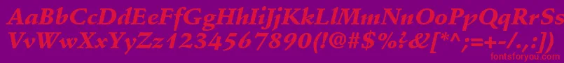 Czcionka StempelSchneidlerLtBlackItalic – czerwone czcionki na fioletowym tle