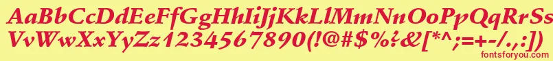 StempelSchneidlerLtBlackItalic Font – Red Fonts on Yellow Background