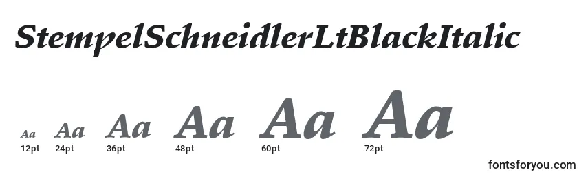 Größen der Schriftart StempelSchneidlerLtBlackItalic