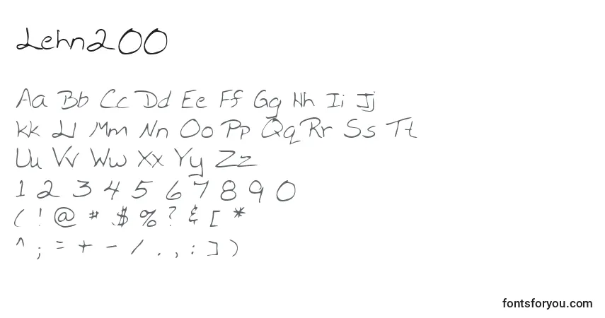 A fonte Lehn200 – alfabeto, números, caracteres especiais