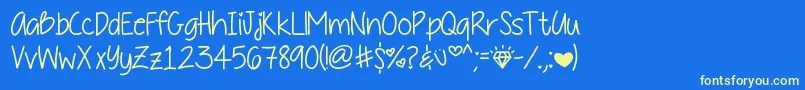 Daddysgirl Font – Yellow Fonts on Blue Background