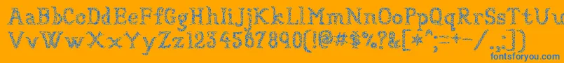 Sundried Font – Blue Fonts on Orange Background