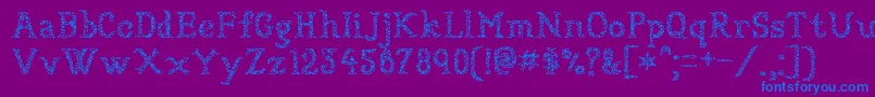 Sundried Font – Blue Fonts on Purple Background