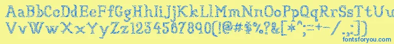 Sundried Font – Blue Fonts on Yellow Background