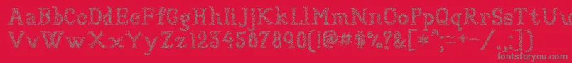 Sundried Font – Gray Fonts on Red Background