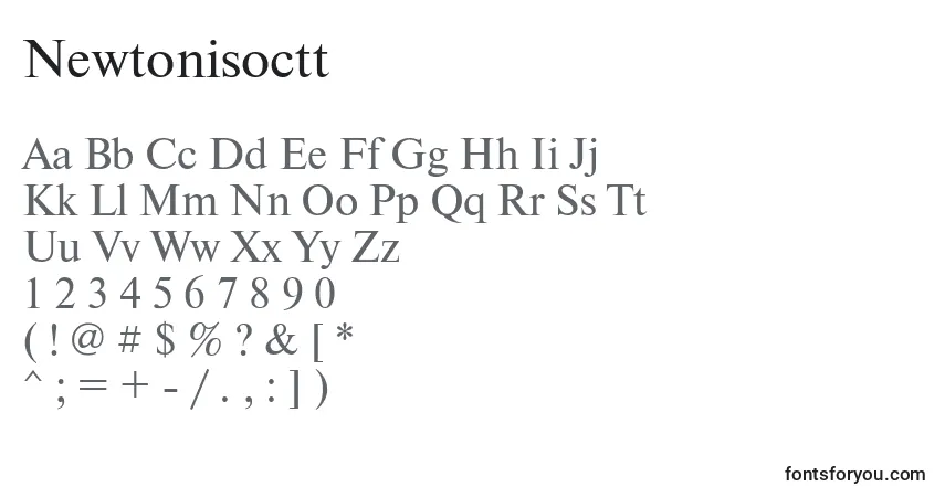 A fonte Newtonisoctt – alfabeto, números, caracteres especiais