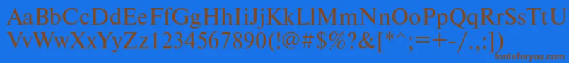 Newtonisoctt Font – Brown Fonts on Blue Background