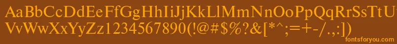Newtonisoctt-Schriftart – Orangefarbene Schriften auf braunem Hintergrund