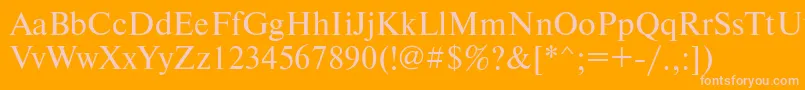 Newtonisoctt-Schriftart – Rosa Schriften auf orangefarbenem Hintergrund