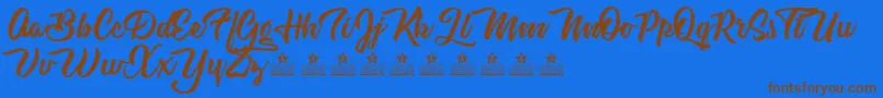 AstroveganPersonalUse Font – Brown Fonts on Blue Background