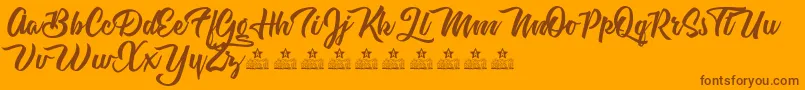 AstroveganPersonalUse Font – Brown Fonts on Orange Background