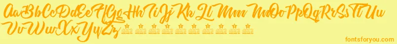 fuente AstroveganPersonalUse – Fuentes Naranjas Sobre Fondo Amarillo