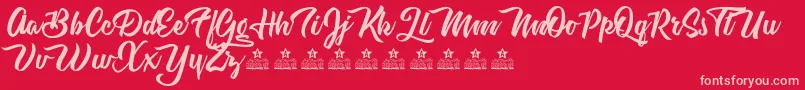AstroveganPersonalUse Font – Pink Fonts on Red Background