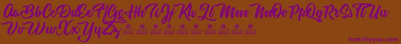 AstroveganPersonalUse Font – Purple Fonts on Brown Background