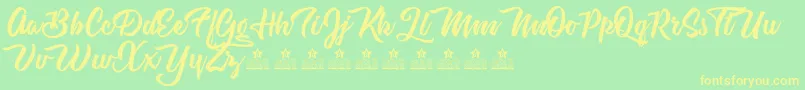 AstroveganPersonalUse Font – Yellow Fonts on Green Background