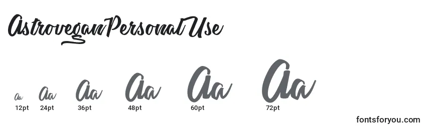 AstroveganPersonalUse Font Sizes