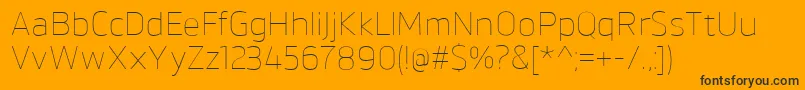 Fonte BrokmanThin – fontes pretas em um fundo laranja