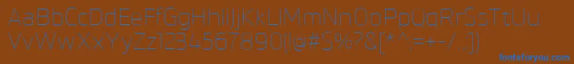 BrokmanThin Font – Blue Fonts on Brown Background
