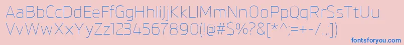 BrokmanThin Font – Blue Fonts on Pink Background