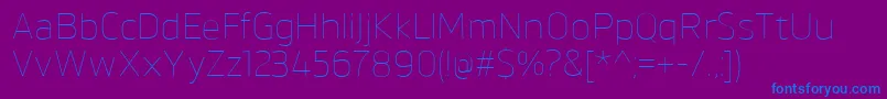 BrokmanThin Font – Blue Fonts on Purple Background