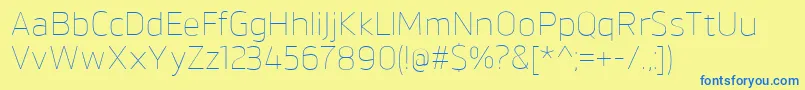 BrokmanThin Font – Blue Fonts on Yellow Background