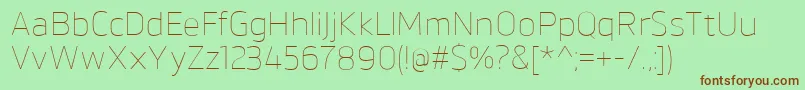 BrokmanThin-Schriftart – Braune Schriften auf grünem Hintergrund