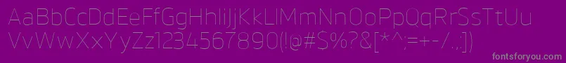 BrokmanThin-Schriftart – Graue Schriften auf violettem Hintergrund