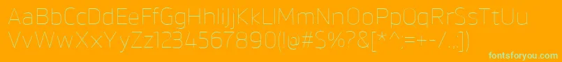 BrokmanThin Font – Green Fonts on Orange Background