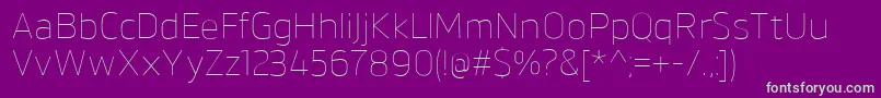 BrokmanThin Font – Green Fonts on Purple Background