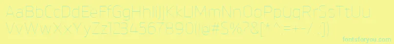 BrokmanThin-Schriftart – Grüne Schriften auf gelbem Hintergrund