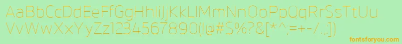 BrokmanThin Font – Orange Fonts on Green Background