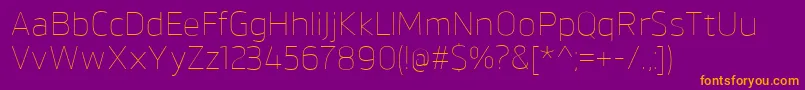 BrokmanThin Font – Orange Fonts on Purple Background