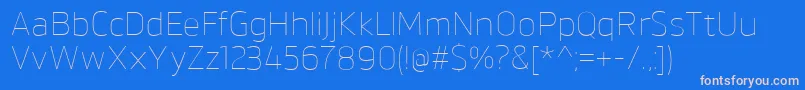 フォントBrokmanThin – ピンクの文字、青い背景