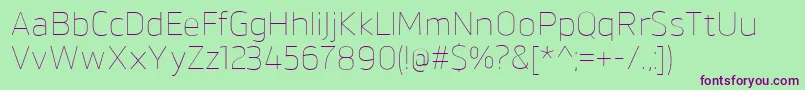 Шрифт BrokmanThin – фиолетовые шрифты на зелёном фоне