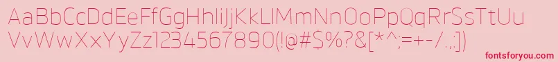 BrokmanThin-Schriftart – Rote Schriften auf rosa Hintergrund