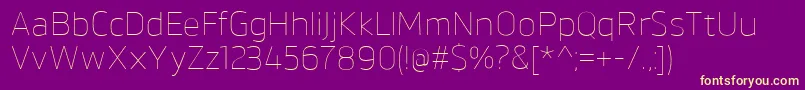BrokmanThin Font – Yellow Fonts on Purple Background