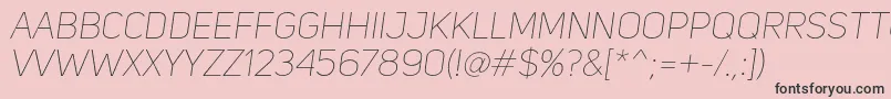 UniSansThinItalic Font – Black Fonts on Pink Background