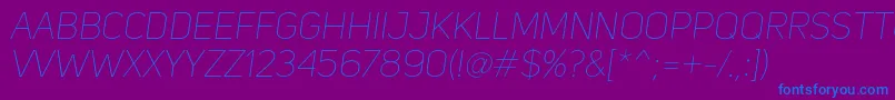 UniSansThinItalic Font – Blue Fonts on Purple Background