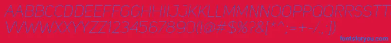 UniSansThinItalic Font – Blue Fonts on Red Background