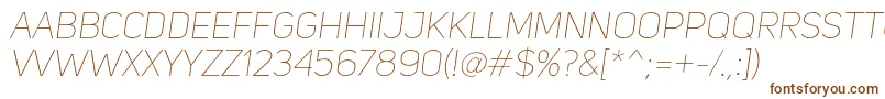 UniSansThinItalic Font – Brown Fonts on White Background