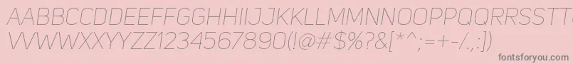 UniSansThinItalicフォントについての詳細 フォントUniSansThinItalic – ピンクの背景に灰色の文字