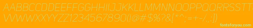 UniSansThinItalic Font – Green Fonts on Orange Background