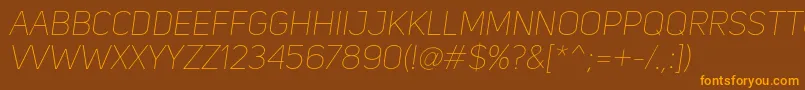 UniSansThinItalic Font – Orange Fonts on Brown Background