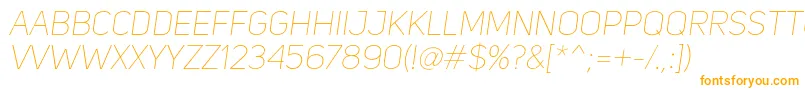 UniSansThinItalic Font – Orange Fonts on White Background